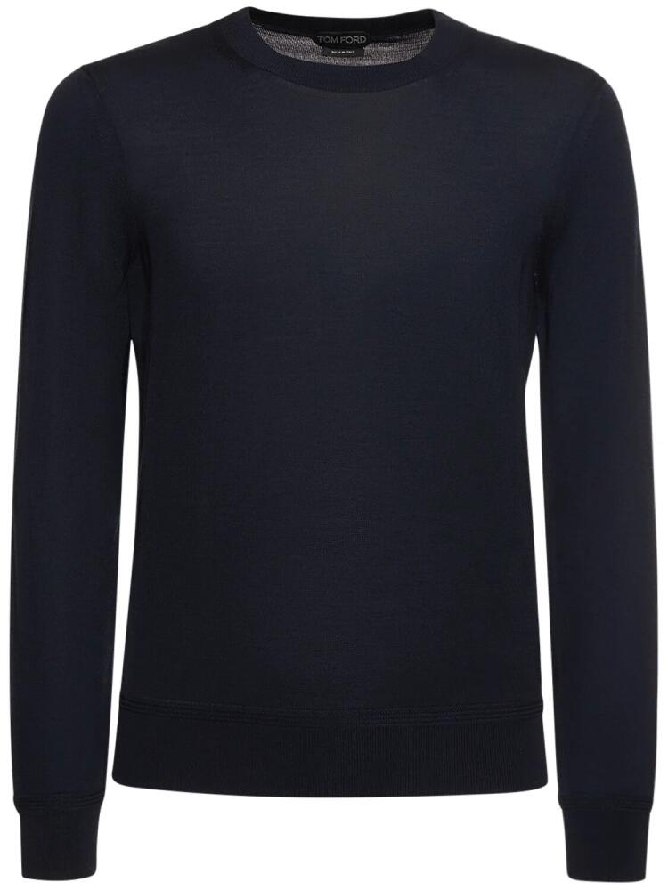 TOM FORD Fine Gauge Wool Knit Crewneck Sweater Cover