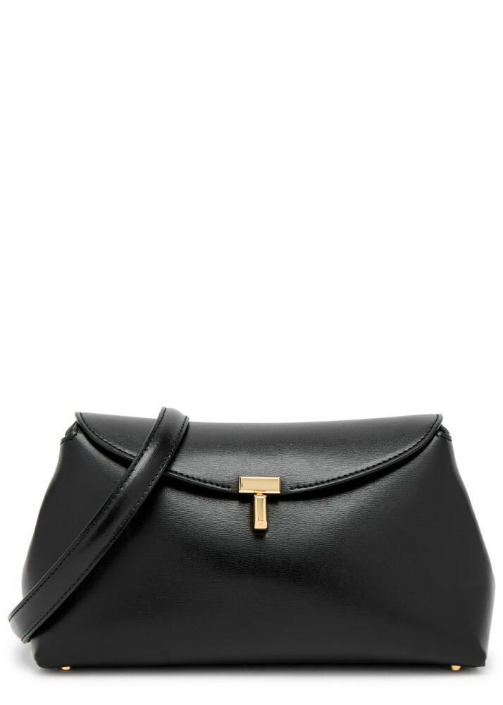 Toteme T-Lock Leather Clutch - Black Cover