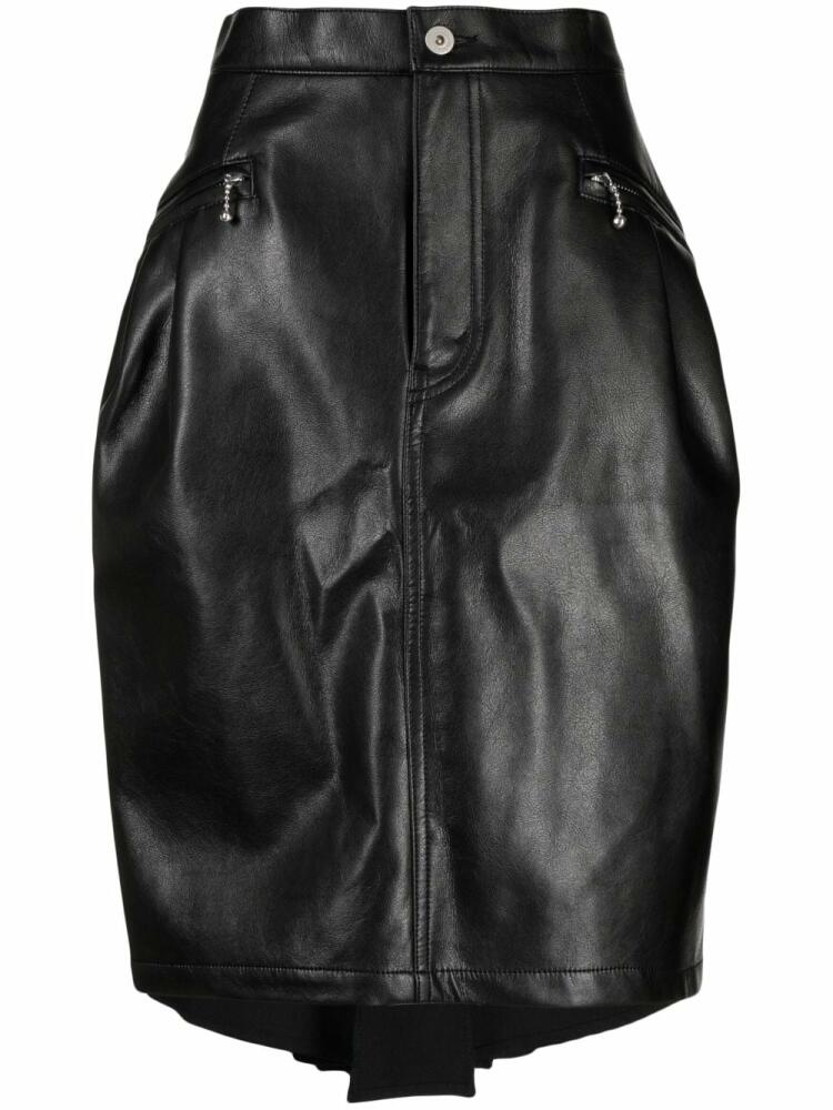 Junya Watanabe asymmetric draped leather skirt - Black Cover