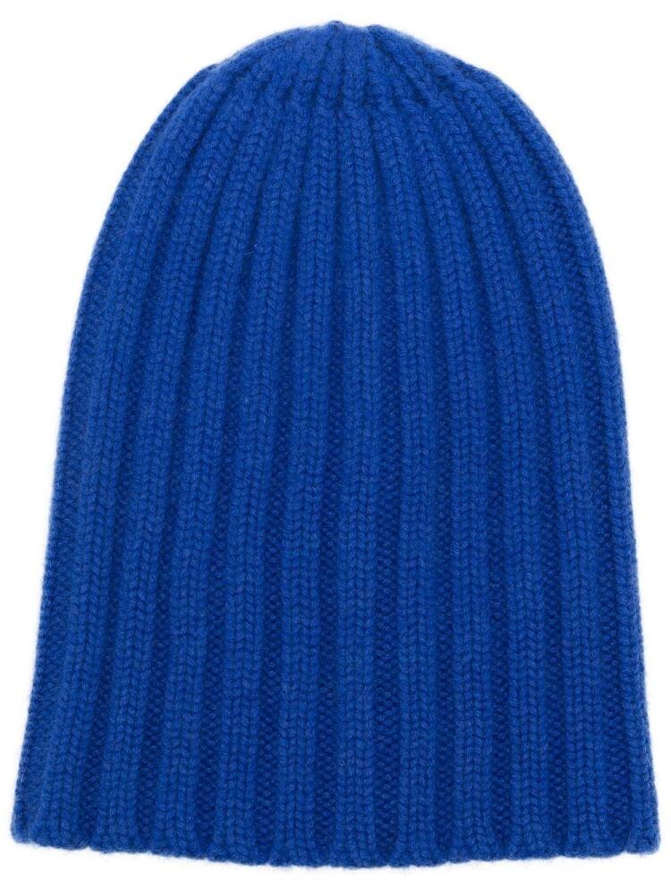 Laneus ribbed cashmere beanie - Blue Cover