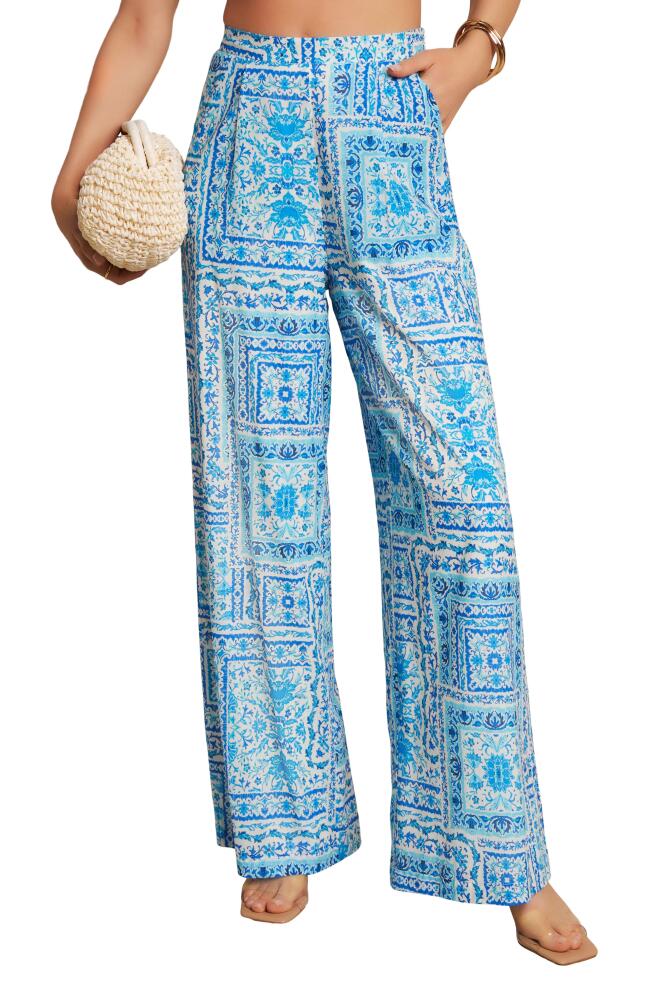 VICI Collection Bohemia Print Wide Leg Pants in Blue Multi Cover