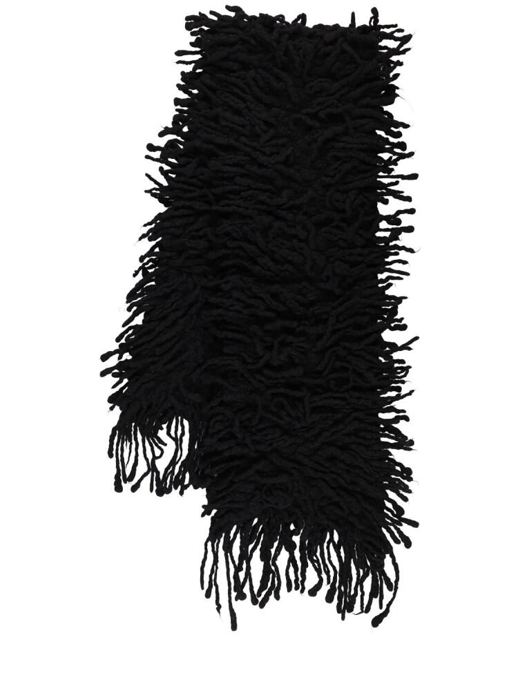 ANN DEMEULEMEESTER Sanra Felted Wool Fringed Stole Cover