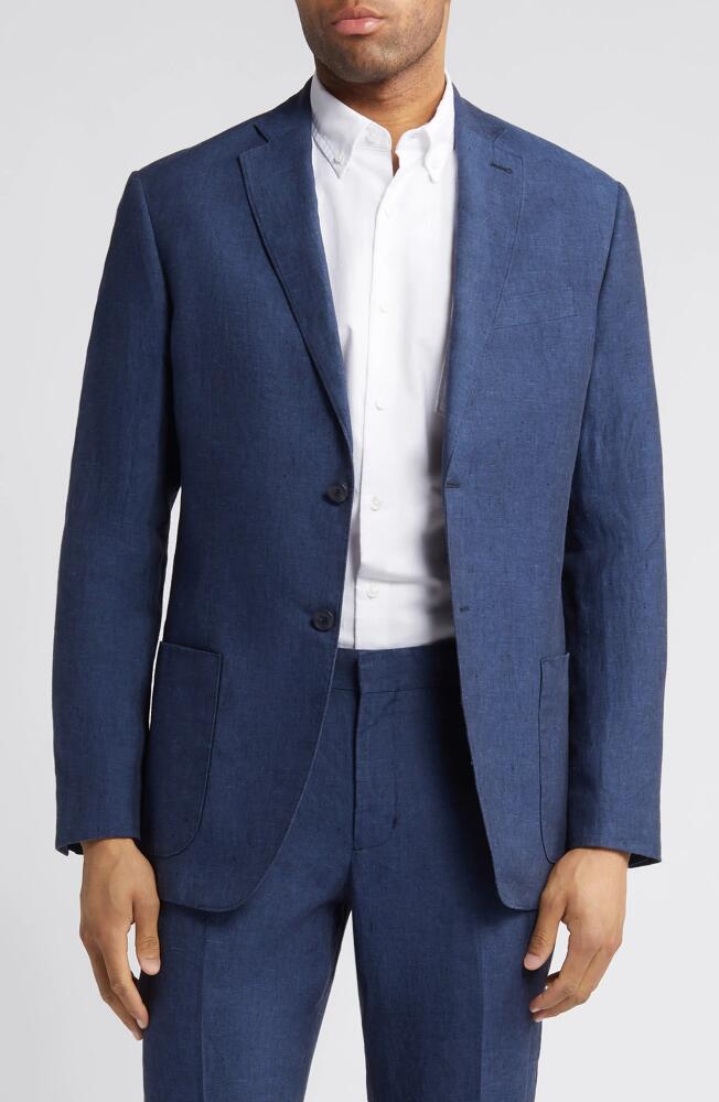 Nordstrom Patch Pocket Linen Sport Coat in Navy Blazer Cover