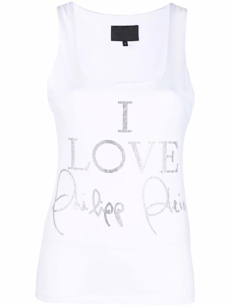 Philipp Plein crystal-embellished tank top - White Cover