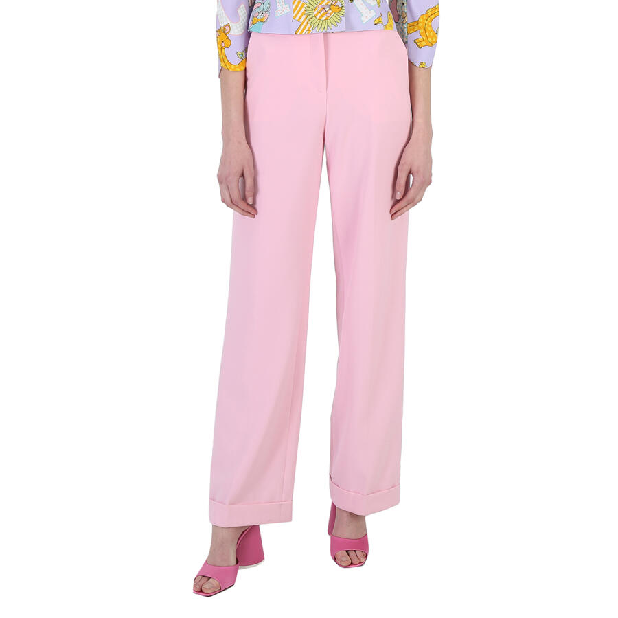 Moschino Ladies Pink Straight-Leg Trousers Cover