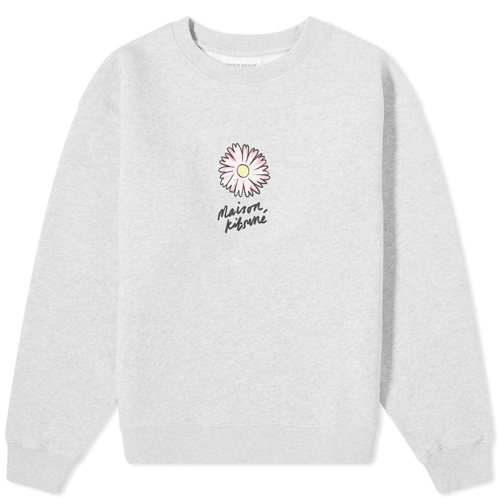 Maison Kitsuné Women's Floating Flower Comfort Sweatshirt in Light Grey Melange Cover