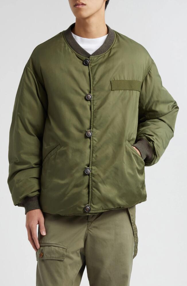 VISVIM Corps Down Bomber Jacket in Green Cover