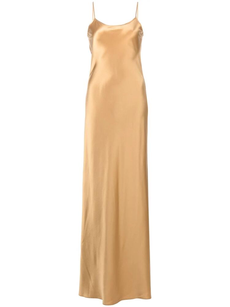 VOZ sleeveless silk maxi slip dress - Gold Cover