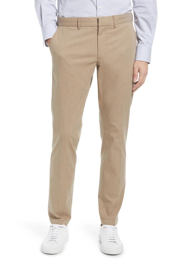 Nordstrom Slim Fit CoolMax Flat Front Performance Chinos in Tan Desert Heather Cover