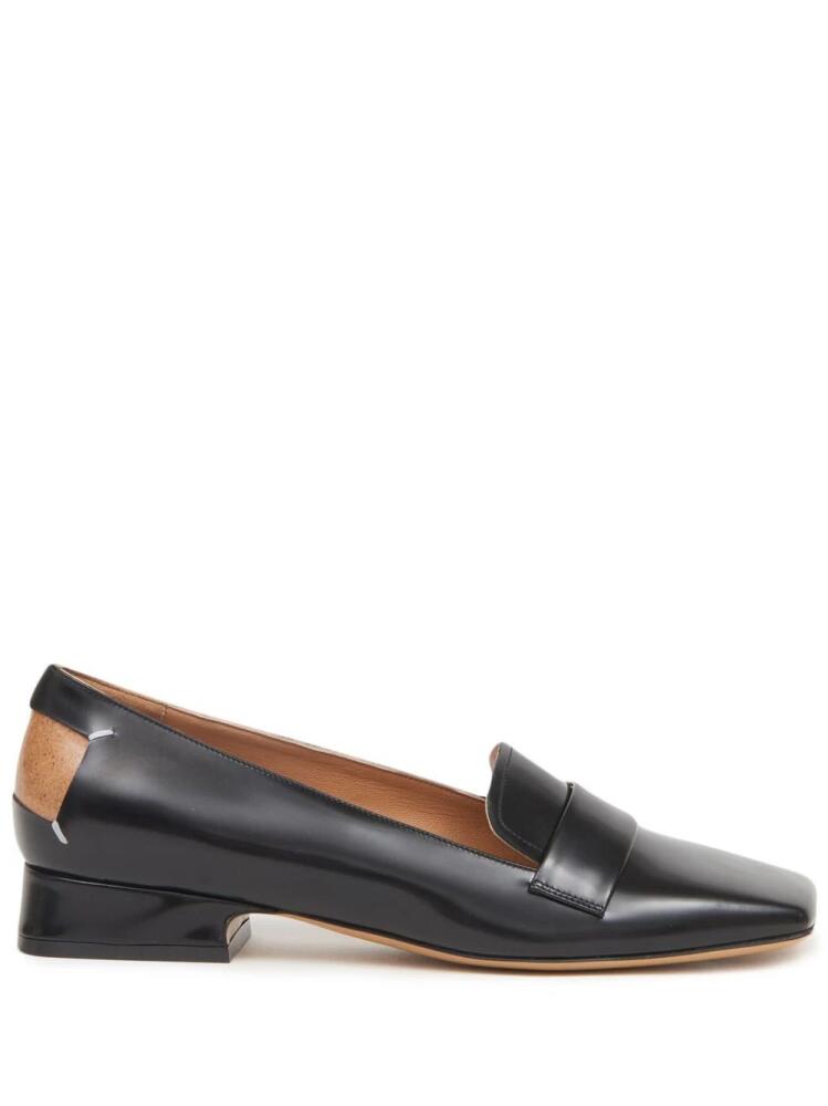 Maison Margiela square-toe leather moccasin loafers - Black Cover