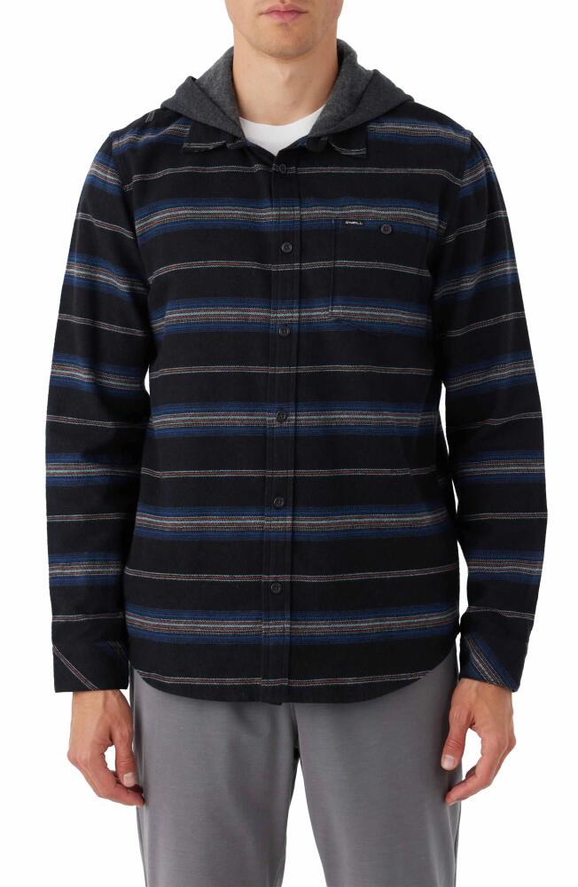 O'Neill Redmond Hooded Flannel Button-Up Shirt in Black Cover