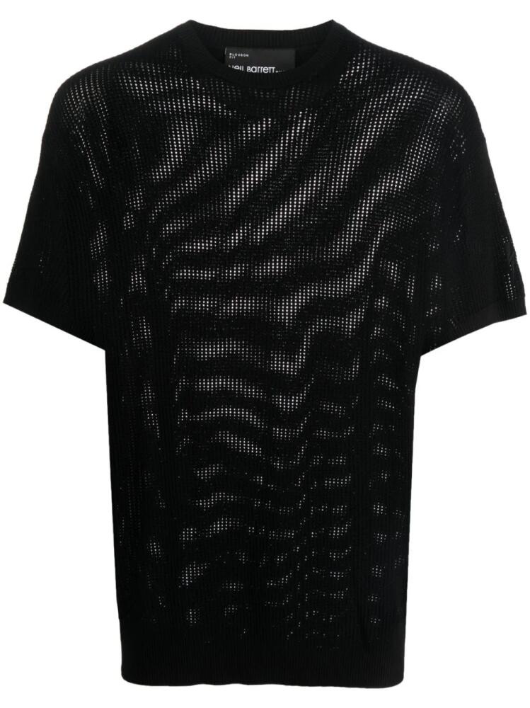 Neil Barrett Blouson open-knit jumper - Black Cover