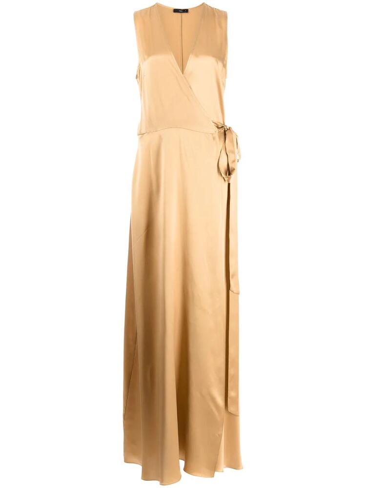 VOZ silk maxi wrap dress - Gold Cover