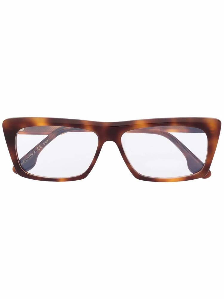 Victoria Beckham Eyewear angular rectangular-framed glasses - Brown Cover