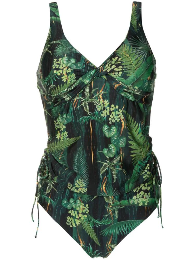 Lygia & Nanny Bruma twisted leaf-print tankini - Green Cover