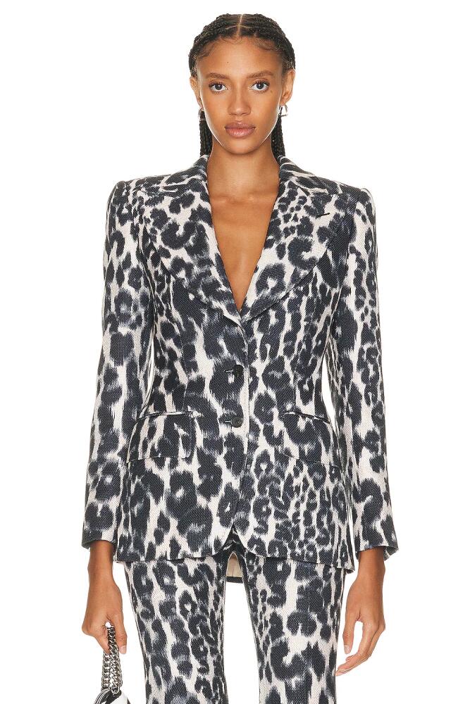 TOM FORD Leopard Printed Jacket in Black,White Cover