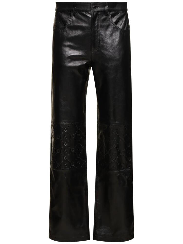 MARINE SERRE Embossed Leather Wide Pants Cover