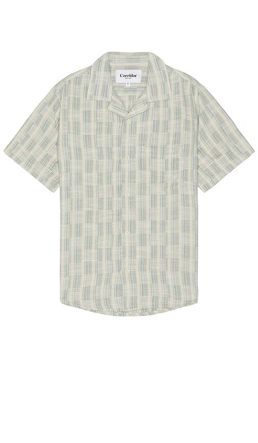 Corridor Check Jacquard Short Sleeve Shirt in Sage Cover