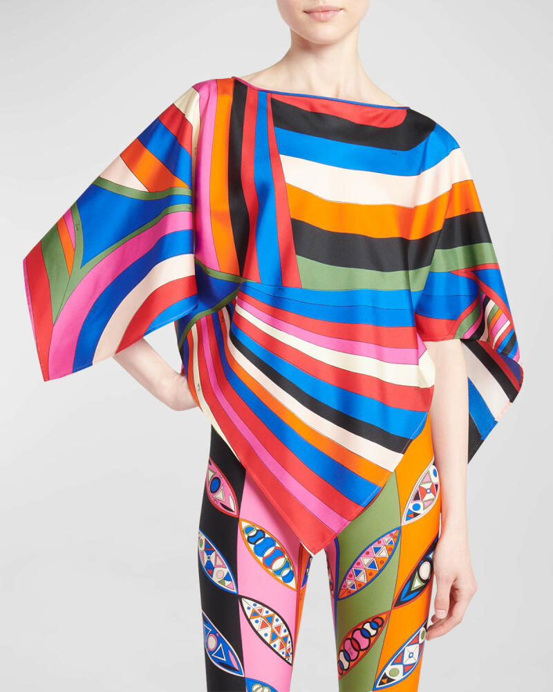 Emilio Pucci Abstract-Print Silk Scarf Blouse Cover