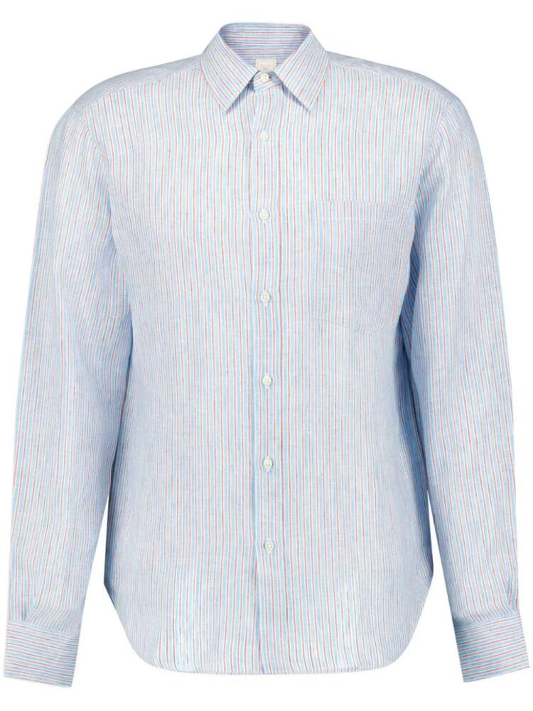 120% Lino striped linen shirt - Blue Cover