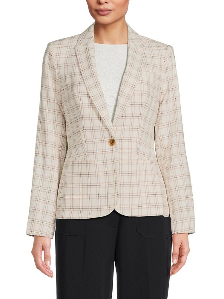 Tommy Hilfiger Women's Plaid Blazer - Beige Cover