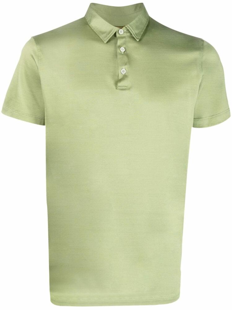 Moorer Pachino-JCL satin polo shirt - Green Cover