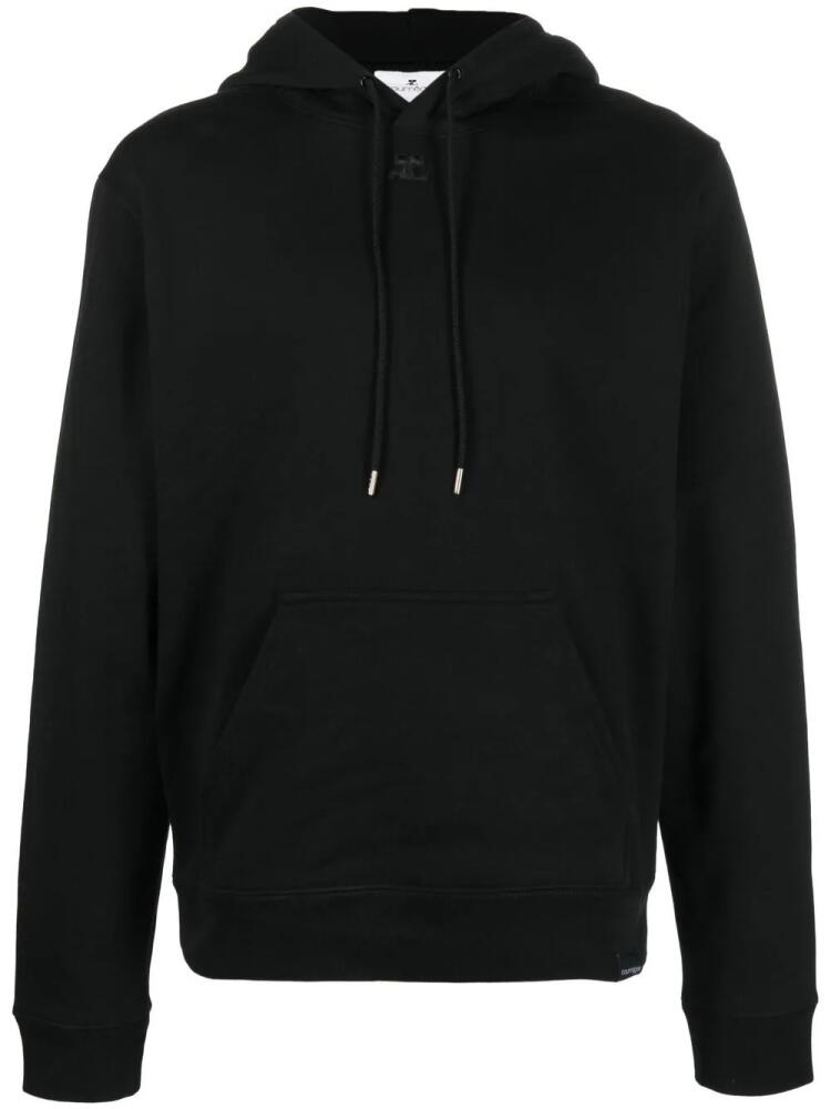 Courrèges logo drawstring hoodie - Black Cover