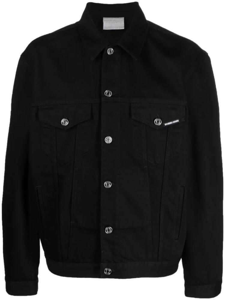 VTMNTS logo-print cotton denim jacket - Black Cover