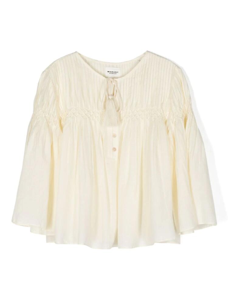 MARANT ÉTOILE Axeliana pintuck-detail blouse - Neutrals Cover