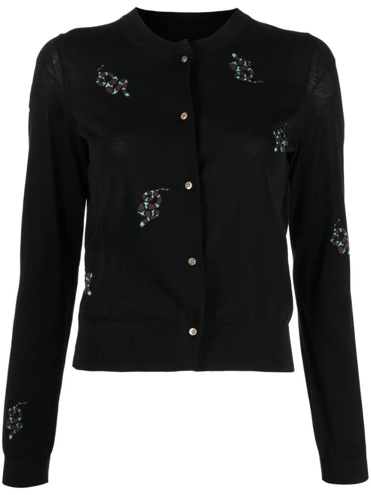 JNBY patterned-jacquard cropped cardigan - Black Cover