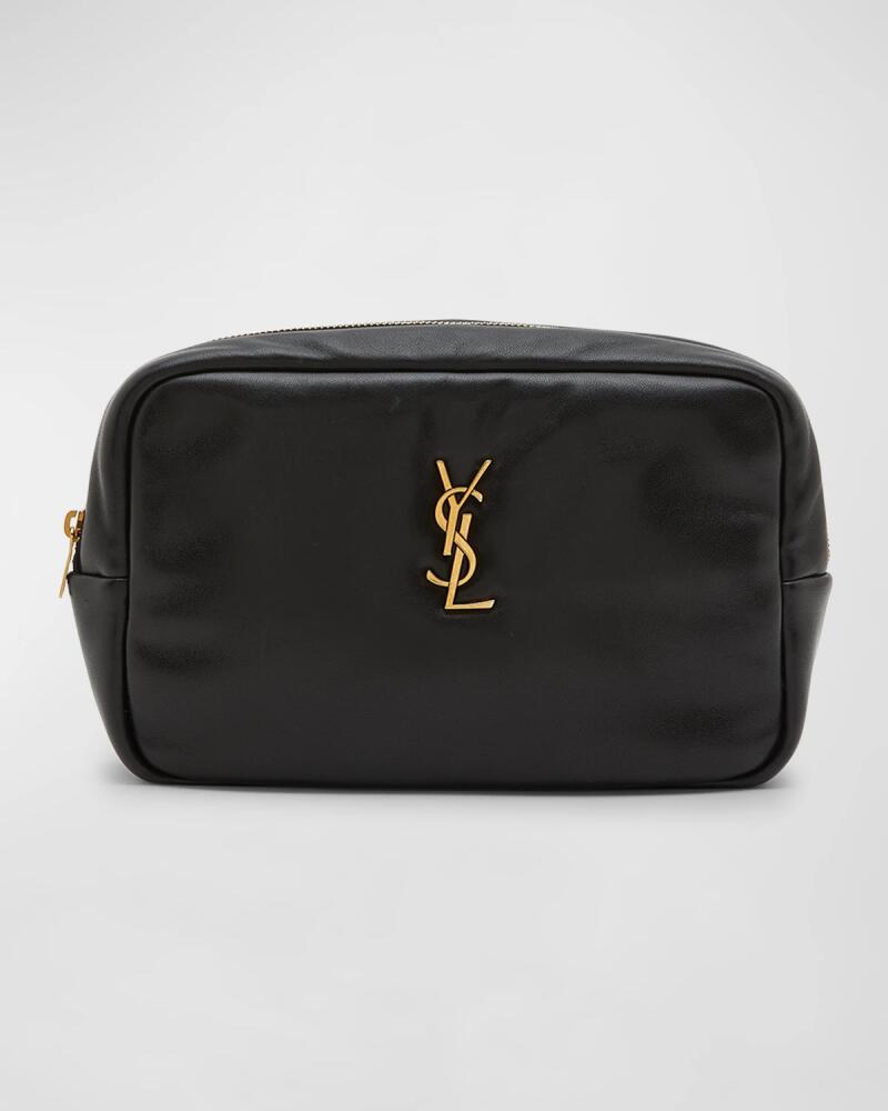 Saint Laurent Mini Cosmetic YSL Pouch in Padded Smooth Leather Cover