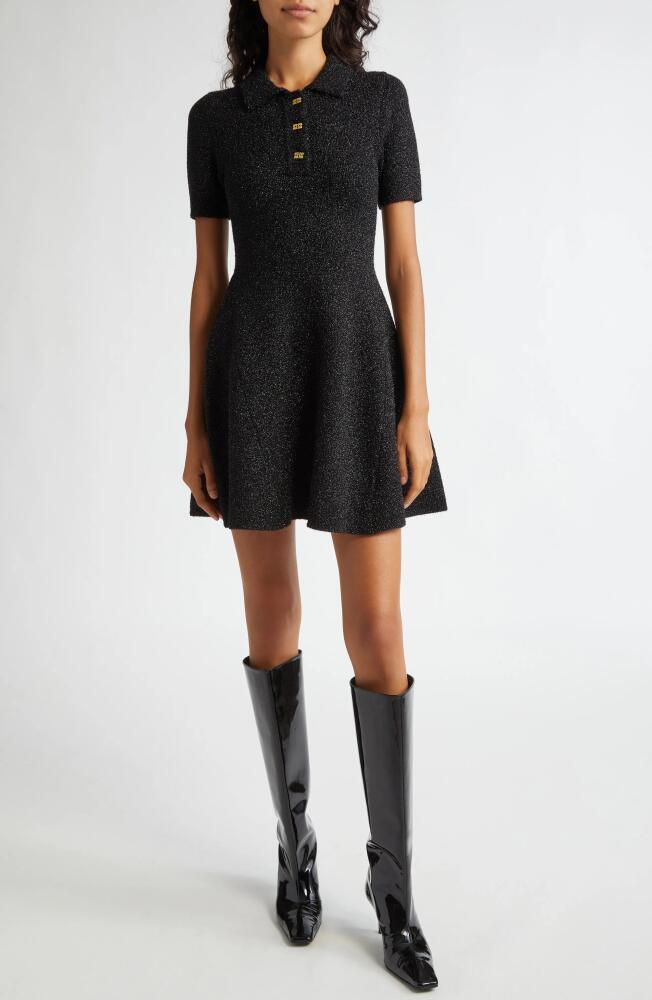 Ganni Sparkle Knit Short Sleeve Minidress in Black Cover