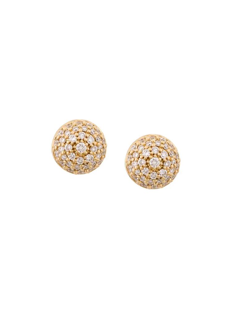 ALINKA 18kt yellow gold Black Caviar diamond stud earrings - Metallic Cover