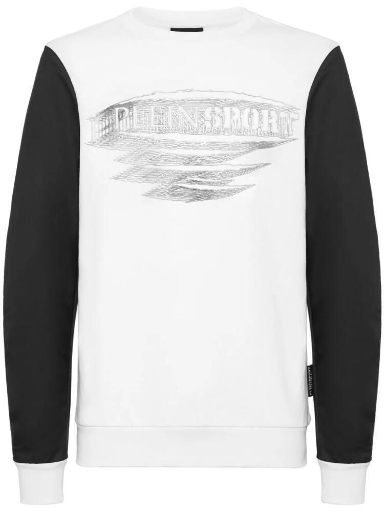 Plein Sport logo-print panelled sweatshirt - White Cover