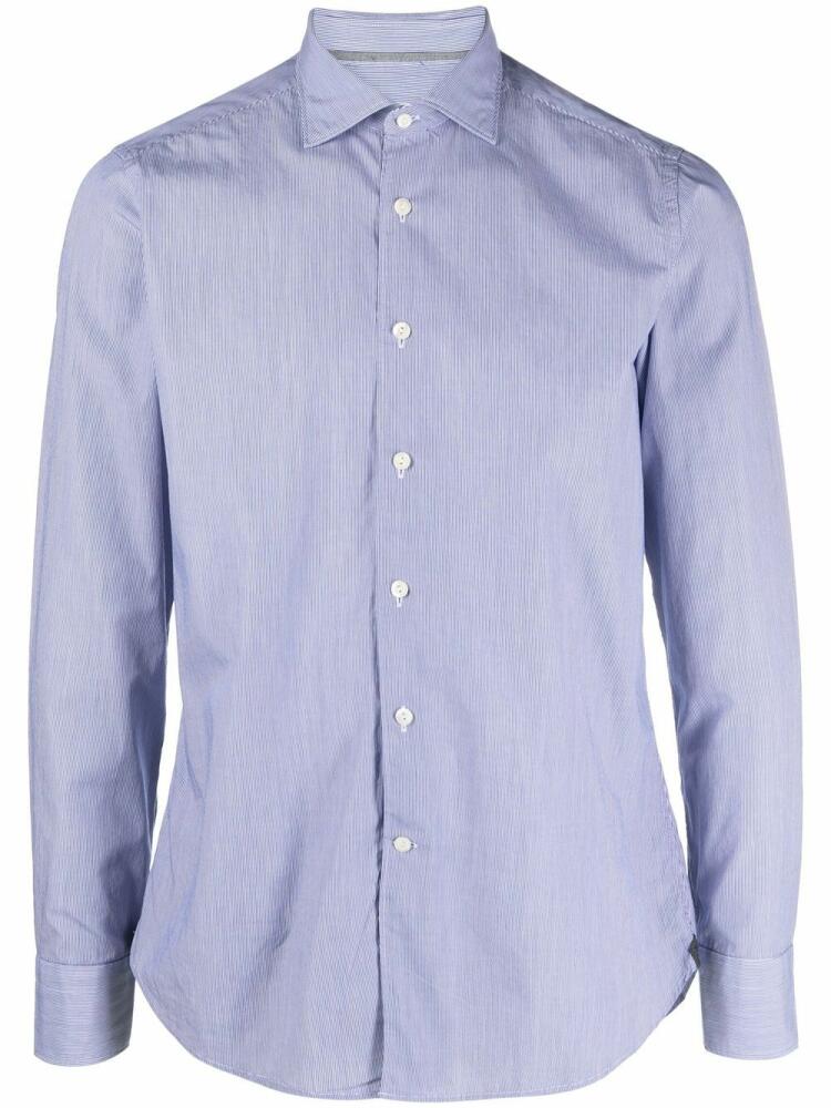 Tintoria Mattei long-sleeve cotton shirt - Blue Cover