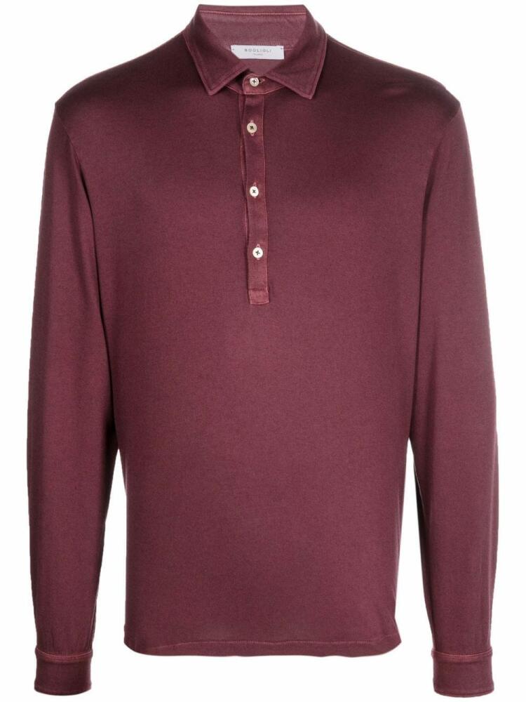 Boglioli longsleeved polo shirt - Purple Cover