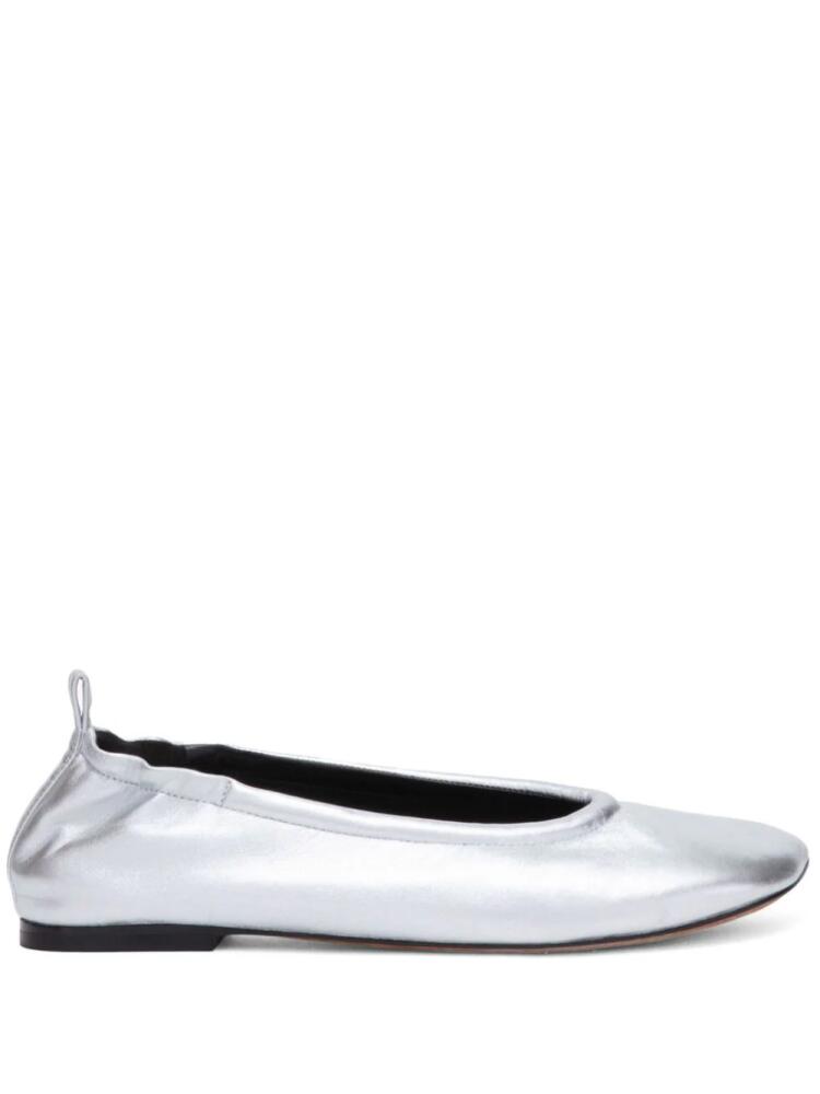 3.1 Phillip Lim ID metallic-finish ballerina shoes - Silver Cover