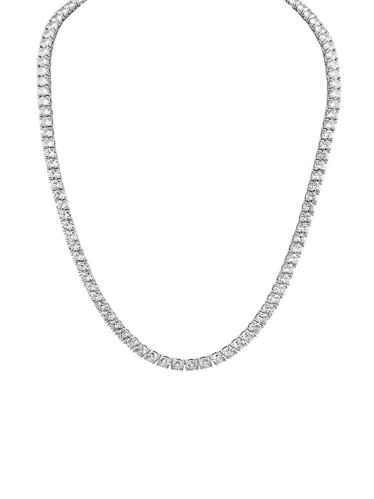 Esquire Men's Platinum Plated Sterling Silver & Cubic Zirconia Tennis Necklace Cover