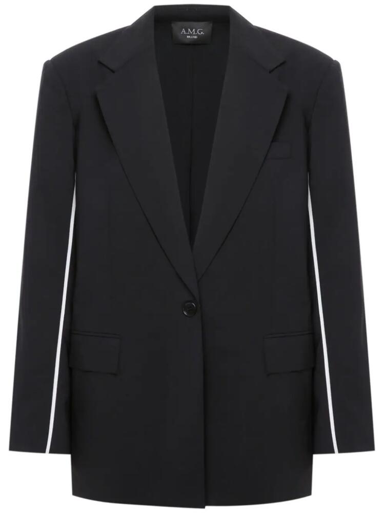 A.M.G. contrast-piping blazer - Black Cover