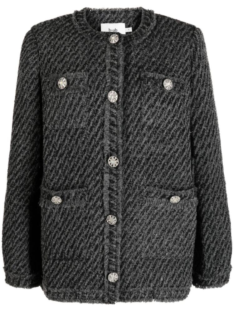 b+ab button-embossed tweed jacket - Grey Cover