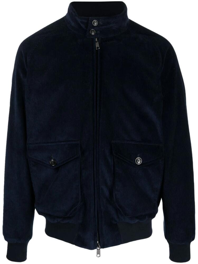 Baracuta high-neck corduroy bomber jacket - Blue Cover