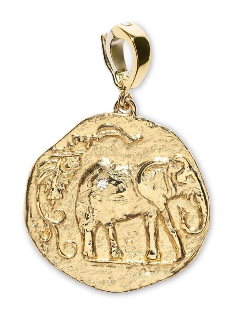 Azlee 18kt yellow gold Elefante Loyalty diamond pendant charm Cover