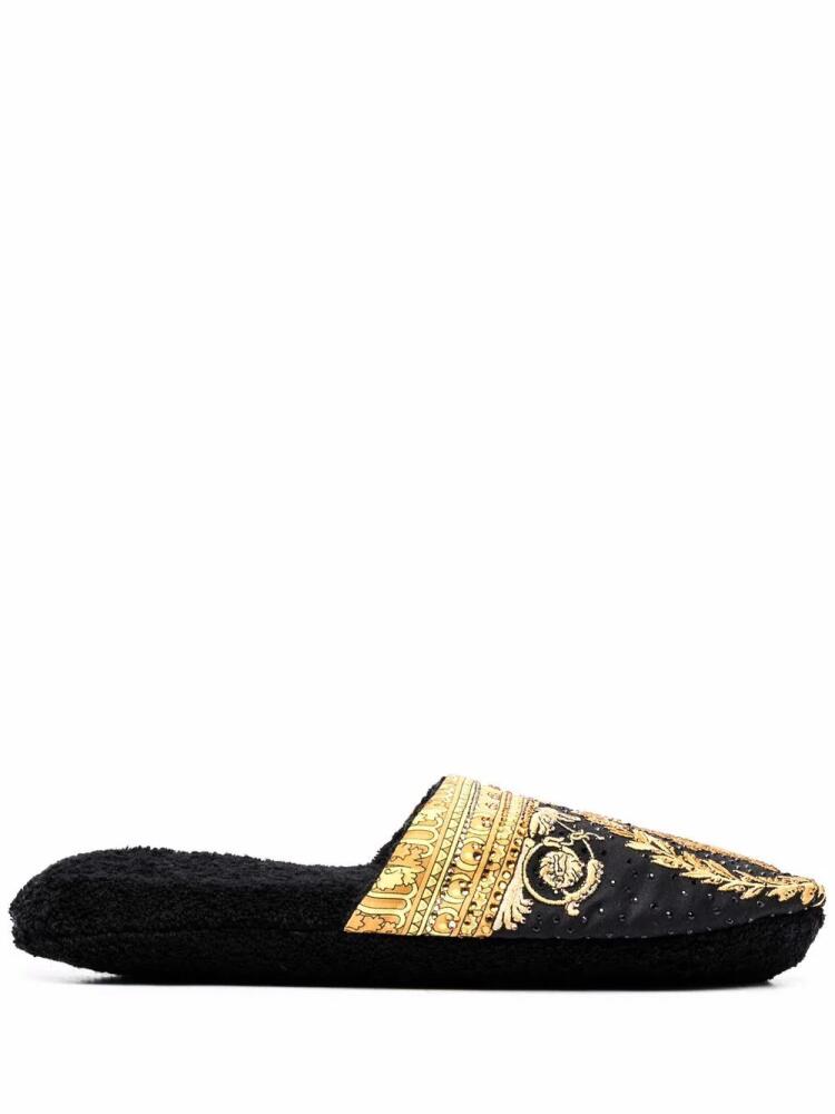 Versace Baroque-print slippers - Black Cover