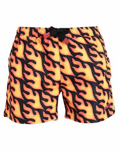 Hugo Man Swim trunks Orange Recycled polyester Cover