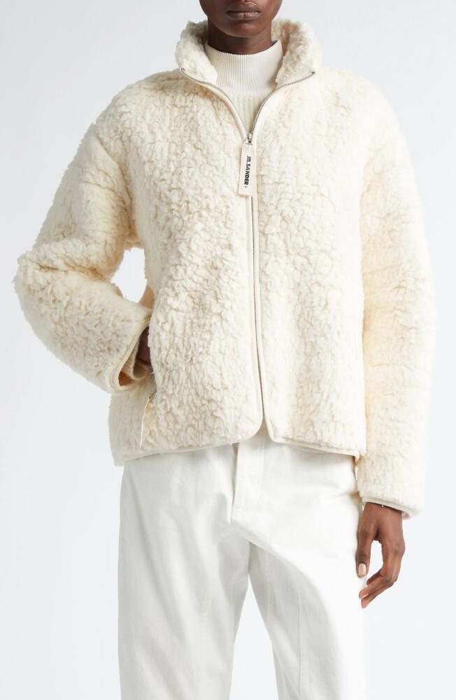 Jil Sander Cotton Fleece Jacket in Eggshell Cover