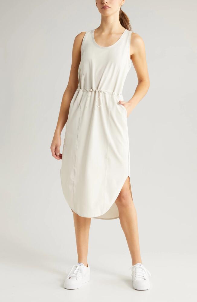 zella In Flight Drawcord Waist Dress in Grey Moonbeam Cover