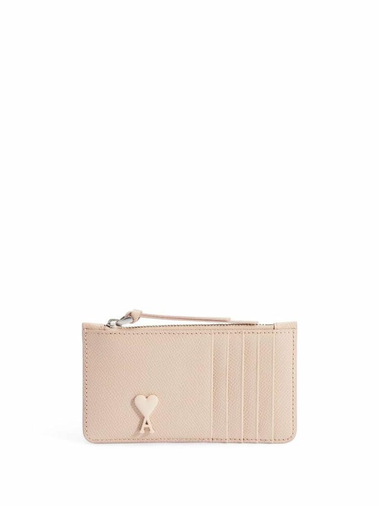 AMI Paris logo leather cardholder - 679 NUDE PINK Cover