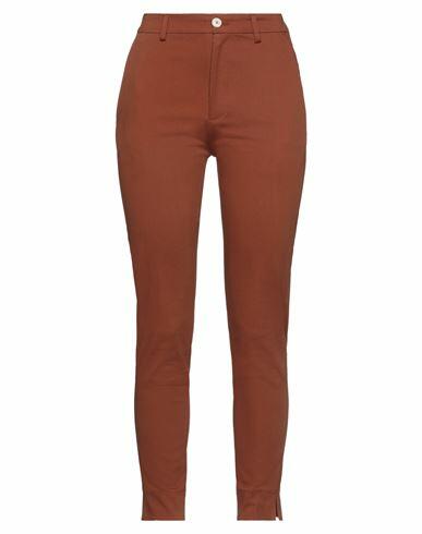 (+) People Woman Pants Rust Cotton, Elastane Cover