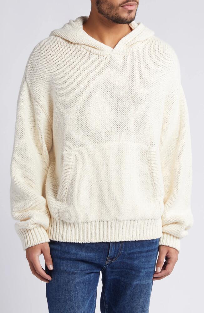 FRAME Chunky Hooded Sweater in White Canvas Cover