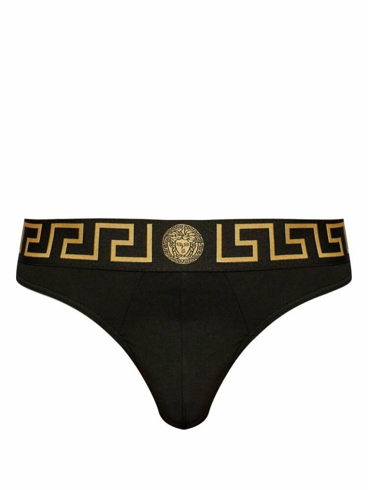 Versace Greca stretch-cotton briefs - Black Cover